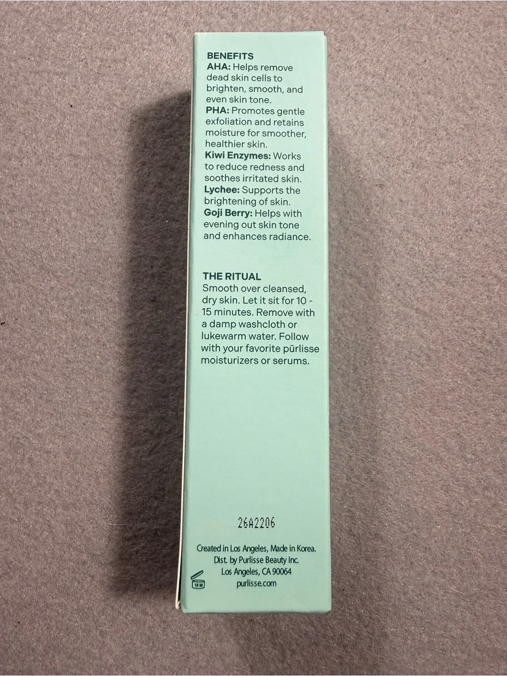 New PURLISSE BEAUTY AHA + PHA Flash Facial Exfoliating Face Mask Unopened in Box